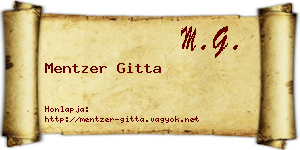 Mentzer Gitta névjegykártya